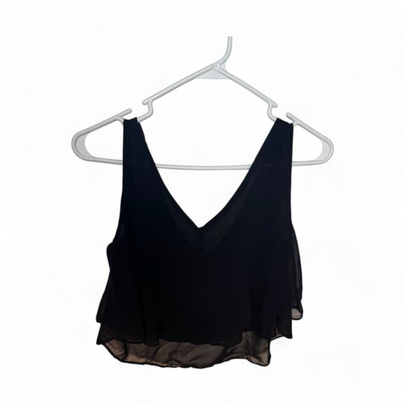 Charlotte Russe Black Cropped Tank with Rhinestone Detailing - Size M - Picture 5 of 5